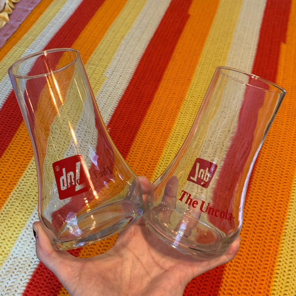 Pair of 7up glasses
